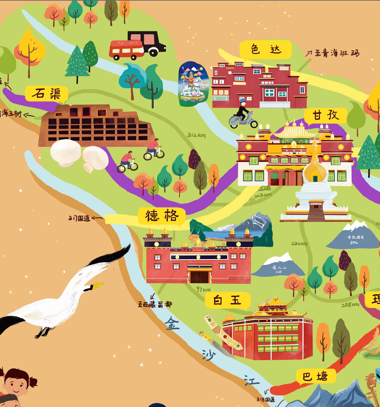 靖州手绘地图景区的文化宝库